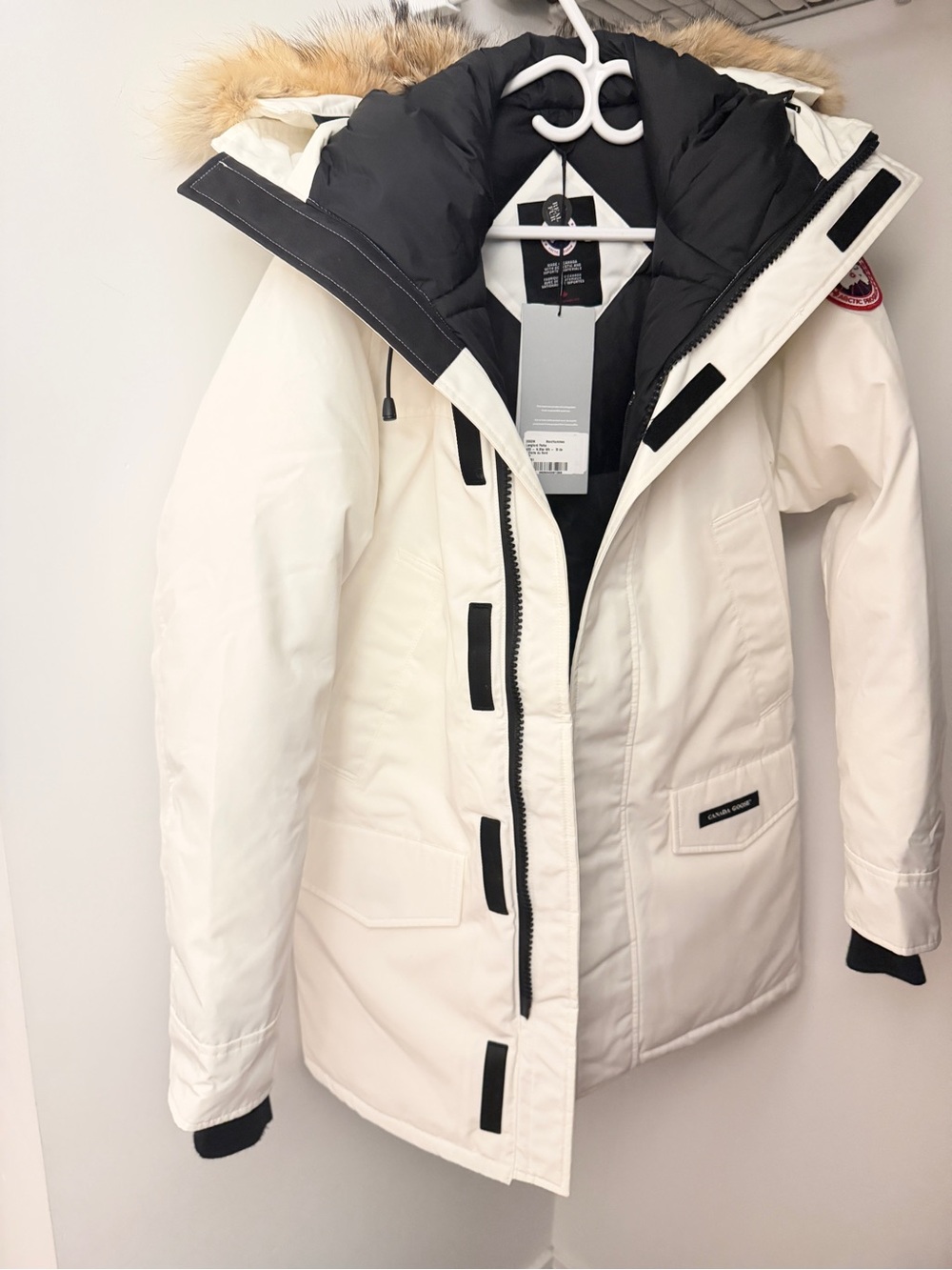 New Canada Goose White Puffer Parka with Fur